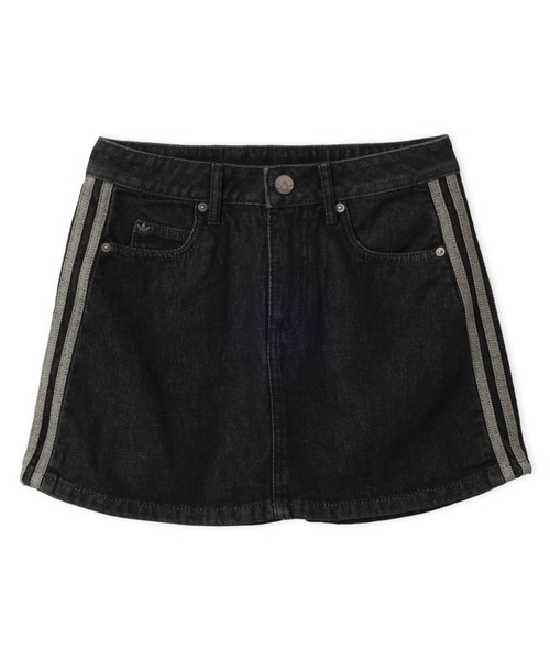 adidas(アディダス)の「adidas 3 STRIPES MINI SKIRT DENIM / アディダス 3 ストライプス ミニスカート デニム(デニムスカート・レディース・ブラック・L/M/S)」の4枚目の写真