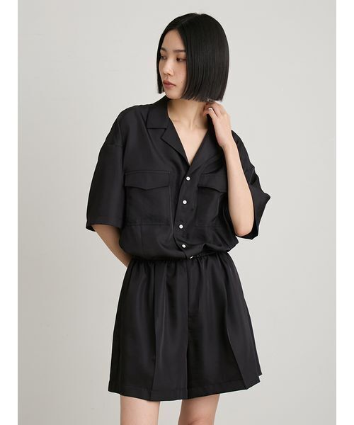MIESROHE(ミースロエ)の「リラックスオールインワン(つなぎ/オールインワン・レディース・ブラック/イエロー・0/1)」の1枚目の写真