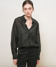 【GENERAL IDEA】シアーレイヤードブルゾンシャツ / SHEER LAYERED BLOUSON SHIRT