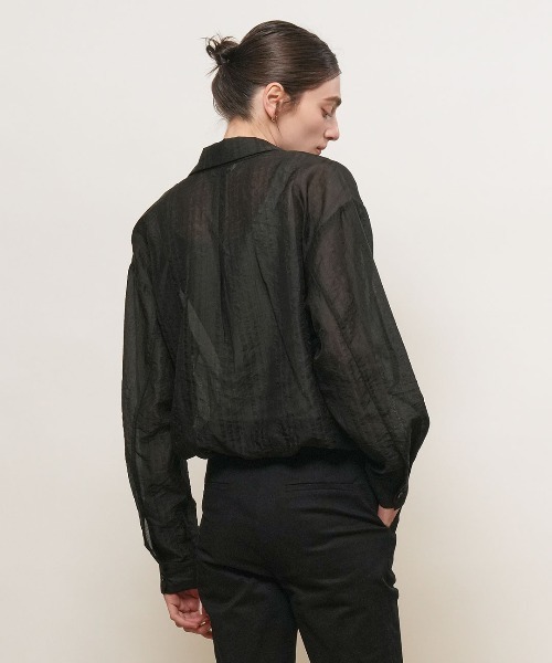 GENERAL IDEA(ジェネラルアイデア)の「【GENERAL IDEA】シアーレイヤードブルゾンシャツ / SHEER LAYERED BLOUSON SHIRT(シャツ/ブラウス・レディース・クリーム/ブラウン/ブラック・S/L/M)」の6枚目の写真