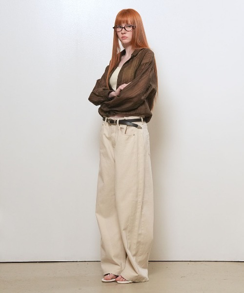 GENERAL IDEA(ジェネラルアイデア)の「【GENERAL IDEA】シアーレイヤードブルゾンシャツ / SHEER LAYERED BLOUSON SHIRT(シャツ/ブラウス・レディース・クリーム/ブラウン/ブラック・S/L/M)」の15枚目の写真