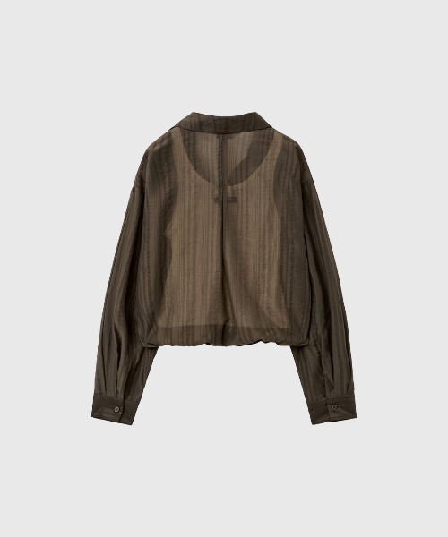 GENERAL IDEA(ジェネラルアイデア)の「【GENERAL IDEA】シアーレイヤードブルゾンシャツ / SHEER LAYERED BLOUSON SHIRT(シャツ/ブラウス・レディース・クリーム/ブラウン/ブラック・S/L/M)」の17枚目の写真