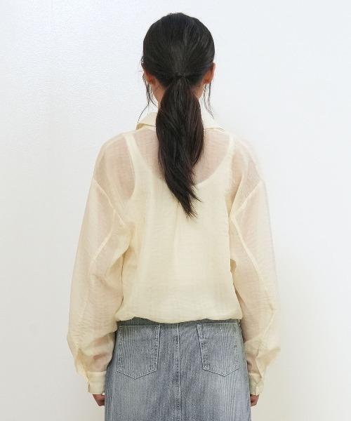 GENERAL IDEA(ジェネラルアイデア)の「【GENERAL IDEA】シアーレイヤードブルゾンシャツ / SHEER LAYERED BLOUSON SHIRT(シャツ/ブラウス・レディース・クリーム/ブラウン/ブラック・S/L/M)」の19枚目の写真