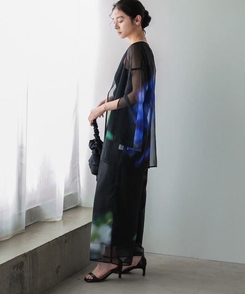 Callarus（カラルス）の「シアープリントデザインパンツ浴衣4点セット（トッパーブラウス＋パンツ＋帯＋ベルト）〔Callarus〕（浴衣・レディース・ブラック系・FREE）」の6枚目の写真
