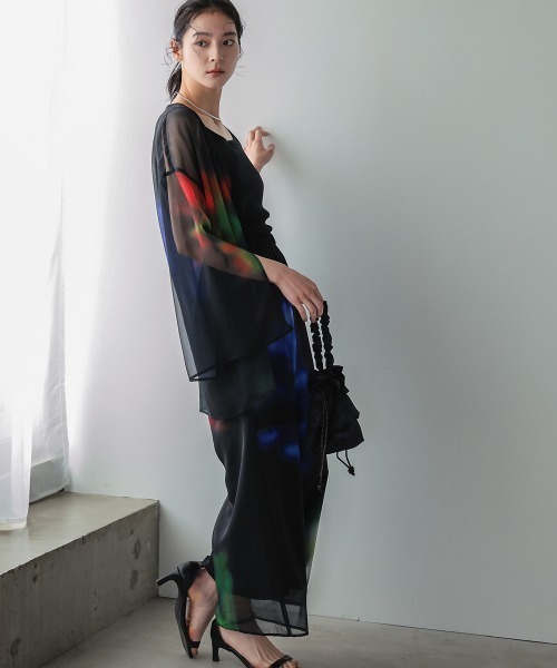 Callarus（カラルス）の「シアープリントデザインパンツ浴衣4点セット（トッパーブラウス＋パンツ＋帯＋ベルト）〔Callarus〕（浴衣・レディース・ブラック系・FREE）」の9枚目の写真