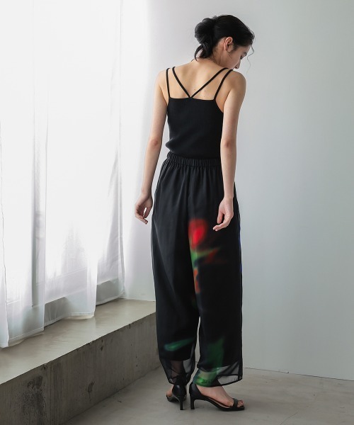 Callarus（カラルス）の「シアープリントデザインパンツ浴衣4点セット（トッパーブラウス＋パンツ＋帯＋ベルト）〔Callarus〕（浴衣・レディース・ブラック系・FREE）」の12枚目の写真