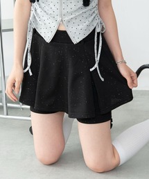 WEGO | WEGO/【26年春夏新作】ラメプリーツレイヤードスカパン(スカート)