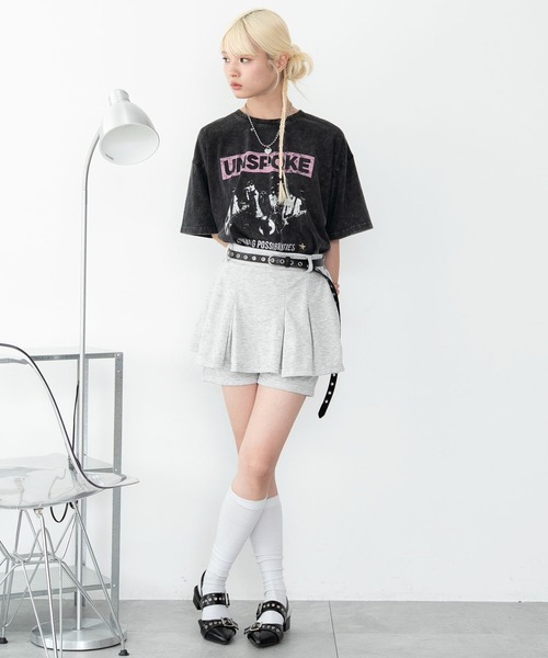 WEGO(ウィゴー)の「WEGO/【26年春夏新作】ラメプリーツレイヤードスカパン(スカート・レディース・ブラック/杢グレー・FREE)」の17枚目の写真