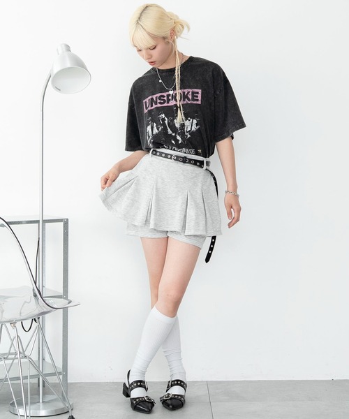 WEGO(ウィゴー)の「WEGO/【26年春夏新作】ラメプリーツレイヤードスカパン(スカート・レディース・ブラック/杢グレー・FREE)」の11枚目の写真