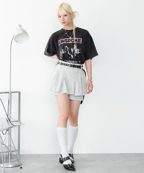 WEGO(ウィゴー)の「WEGO/【26年春夏新作】ラメプリーツレイヤードスカパン(スカート・レディース・ブラック/杢グレー・FREE)」の12枚目の写真