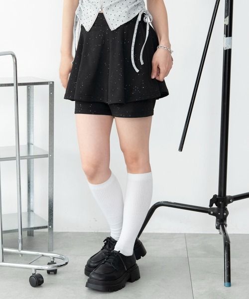 WEGO(ウィゴー)の「WEGO/【26年春夏新作】ラメプリーツレイヤードスカパン(スカート・レディース・ブラック/杢グレー・FREE)」の21枚目の写真