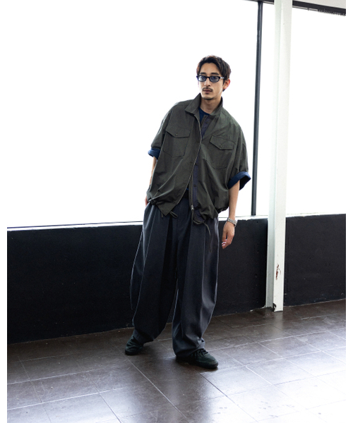 ANGLAN(アングラン)の「Check Zip-Up Half Shirt - Green(シャツ/ブラウス・メンズ・その他・1/2)」の6枚目の写真