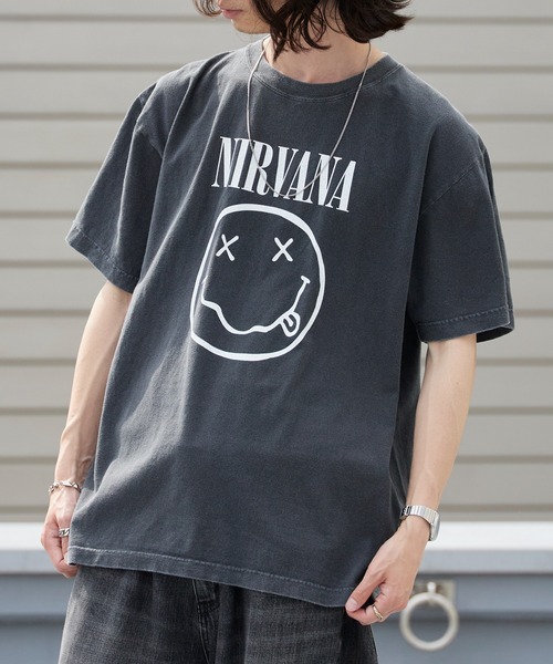 GOOD ROCK SPEED（グッドロックスピード）の「GOOD ROCK SPEED/グッドロックスピード NIRVANA Smile Art Graphic T-Shirt 丸胴クルーネックTシャツ バンドT メンズ レディース ユニセックス 秋 秋服 2026年秋冬（Tシャツ/カットソー・メンズ・チャコール・S/M/L/XL）」の10枚目の写真