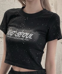kirakiraレタリングクロップドTシャツ