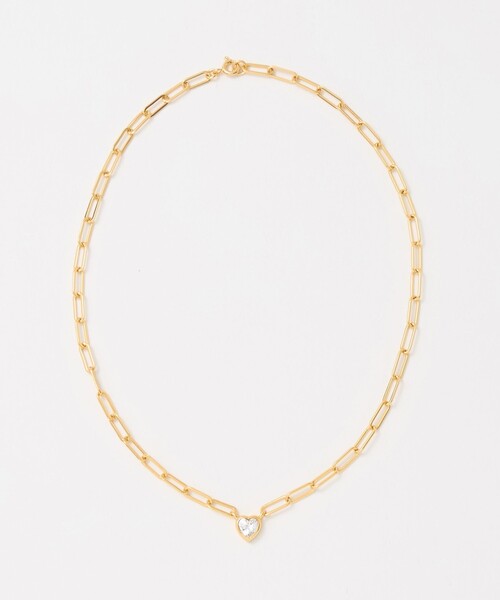 UNITED ARROWS（ユナイテッドアローズ）の「ハート  ビジュー チェーン ネックレス（ネックレス・レディース・シルバー/ゴールド・FREE）」の3枚目の写真