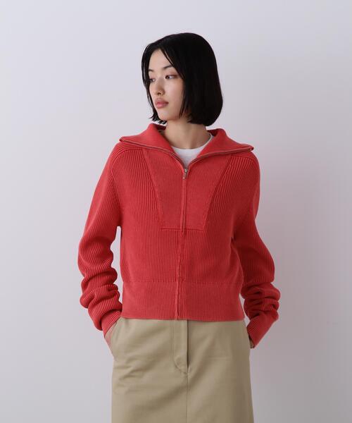 YLEVE / FADED STONEWASH KNIT ZIP PULLOVER（カーディガン/ボレロ
