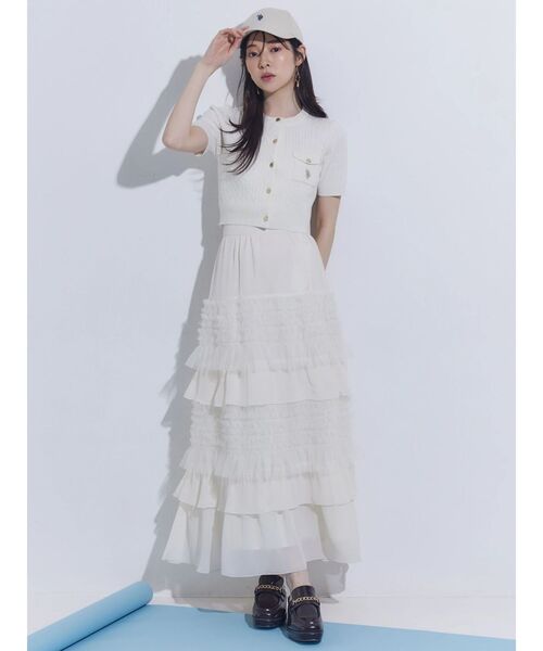 MERCURYDUO（マーキュリーデュオ）の「U.S. POLO ASSN.別注ケーブルカーディガン（カーディガン/ボレロ・レディース・オフホワイト/ピンク/ネイビー・FREE）」の9枚目の写真