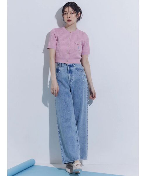 MERCURYDUO（マーキュリーデュオ）の「U.S. POLO ASSN.別注ケーブルカーディガン（カーディガン/ボレロ・レディース・オフホワイト/ピンク/ネイビー・FREE）」の13枚目の写真
