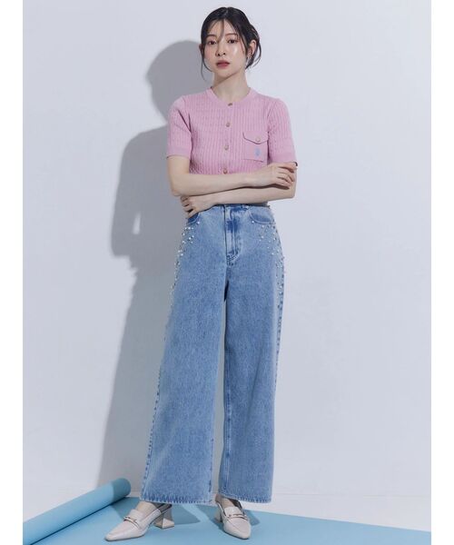 MERCURYDUO（マーキュリーデュオ）の「U.S. POLO ASSN.別注ケーブルカーディガン（カーディガン/ボレロ・レディース・オフホワイト/ピンク/ネイビー・FREE）」の14枚目の写真