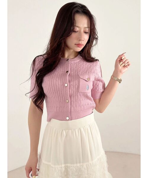 MERCURYDUO(マーキュリーデュオ)の「U.S. POLO ASSN.別注ケーブルカーディガン(カーディガン/ボレロ・レディース・オフホワイト/ピンク/ネイビー・FREE)」の16枚目の写真