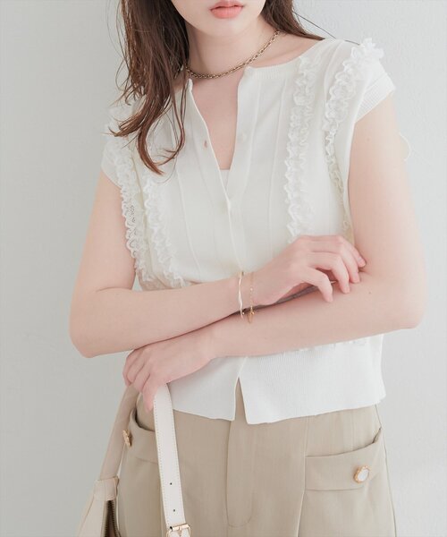 natural couture 新品美品　トップス　10点SET レースデザインノースリニットTOPS（ニット/セーター）｜natural