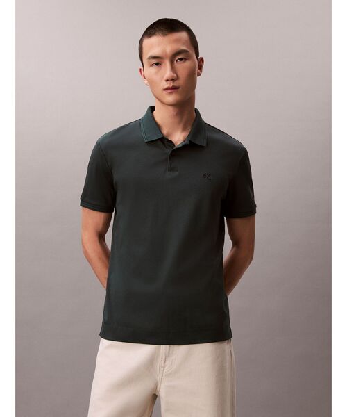 Calvin Klein(カルバン・クライン)の「ポロシャツ - ショートスリーブクラシックポロシャツ(Tシャツ/カットソー・メンズ・ブラック/オリーブ・XL/S/L/M)」の5枚目の写真