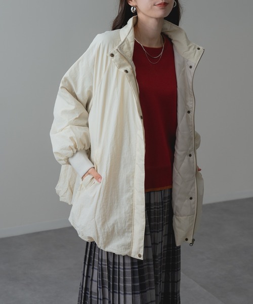 refinedworks(リファインドワークス)の「【refinedworks】軽くて暖かい! 中綿 バルーン ブルゾン(その他アウター・レディース・ブラック/ブラウン/アイボリー・FREE)」の2枚目の写真