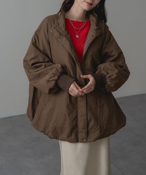 refinedworks(リファインドワークス)の「【refinedworks】軽くて暖かい! 中綿 バルーン ブルゾン(その他アウター・レディース・ブラック/ブラウン/アイボリー・FREE)」の8枚目の写真