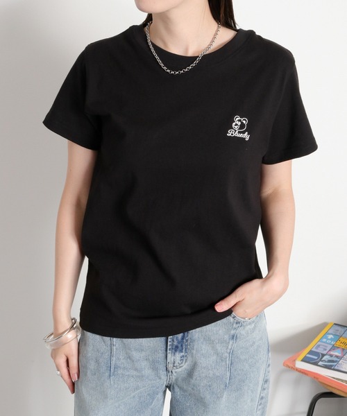 cepo（セポ）の「〈BLUEDY〉クマ刺繍ショートスリーブコンパクトTee（Tシャツ/カットソー・レディース・グレー/ホワイト/ブラック・M）」の2枚目の写真