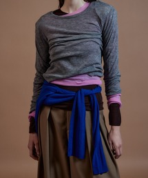 Shoulder Pad Sheer Knit Top/ショルダーパッドシアーニットトップ