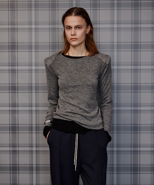 MAISON SPECIAL(メゾンスペシャル)の「Shoulder Pad Sheer Knit Top/ショルダーパッドシアーニットトップ(ニット/セーター・レディース・ブルー/グレー/ピンク/ブラック/ブラウン・FREE)」の9枚目の写真