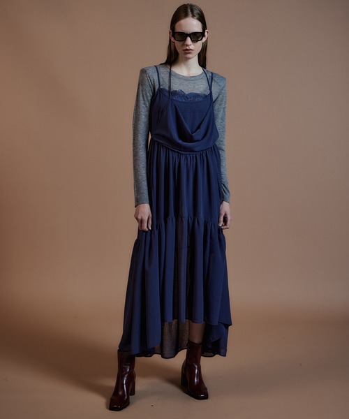MAISON SPECIAL(メゾンスペシャル)の「Shoulder Pad Sheer Knit Top/ショルダーパッドシアーニットトップ(ニット/セーター・レディース・ブルー/グレー/ピンク/ブラック/ブラウン・FREE)」の6枚目の写真
