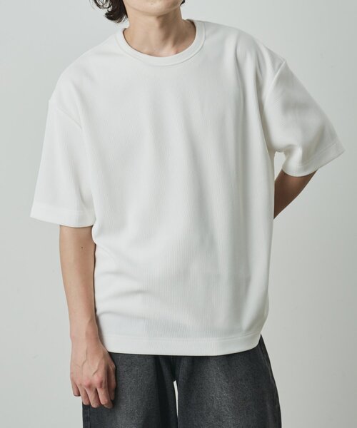 COLONY 2139(コロニートゥーワンスリーナイン)の「カットリブ半袖TEE(Tシャツ/カットソー・メンズ・ホワイト/グレー/ブラック・LARGE/MEDIUM)」の4枚目の写真