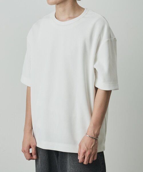 COLONY 2139(コロニートゥーワンスリーナイン)の「カットリブ半袖TEE(Tシャツ/カットソー・メンズ・ホワイト/グレー/ブラック・LARGE/MEDIUM)」の5枚目の写真