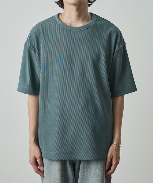 COLONY 2139(コロニートゥーワンスリーナイン)の「カットリブ半袖TEE(Tシャツ/カットソー・メンズ・ホワイト/グレー/ブラック・LARGE/MEDIUM)」の4枚目の写真
