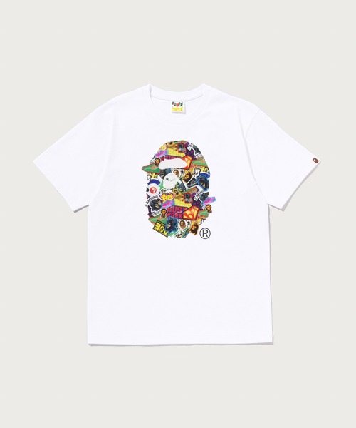 A BATHING APE（アベイシングエイプ）の「STICKER PACK APE HEAD TEE（Tシャツ/カットソー・メンズ・イエロー/ホワイト/ブラック・MEDIUM/SMALL/X-LARGE/LARGE/XX-LARGE）」の2枚目の写真