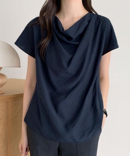 semplice（センプリチェ）の「Ｔシャツ【韓国ファッション】（Tシャツ/カットソー・レディース・アイボリー/ネイビー・F）」の3枚目の写真