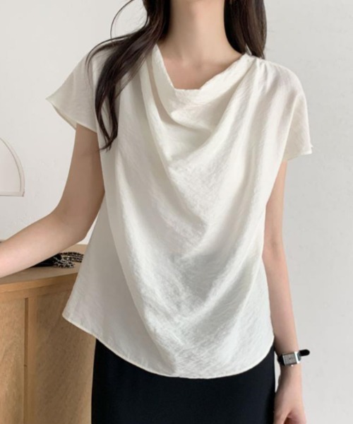 semplice（センプリチェ）の「Ｔシャツ【韓国ファッション】（Tシャツ/カットソー・レディース・アイボリー/ネイビー・F）」の14枚目の写真