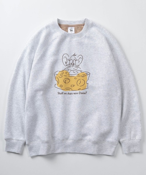 Tom＆Jerry（トムアンドジェリー）の「【71】【TOM＆JERRY/トムとジェリー】ジェリー 裏シャギー クルーネック スウェット/フロントプリント/ワンポイント刺繍/レディース（S）（スウェット・レディース・モカ/ブルー/グレー/ホワイト/チャコールグレー/グリーン/レンガ/ライトグレー・M/L）」の9枚目の写真