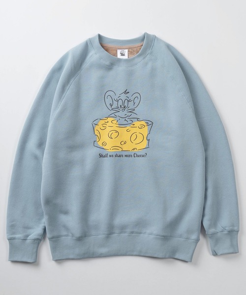 Tom＆Jerry（トムアンドジェリー）の「【71】【TOM＆JERRY/トムとジェリー】ジェリー 裏シャギー クルーネック スウェット/フロントプリント/ワンポイント刺繍/レディース（S）（スウェット・レディース・モカ/ブルー/グレー/ホワイト/チャコールグレー/グリーン/レンガ/ライトグレー・M/L）」の11枚目の写真