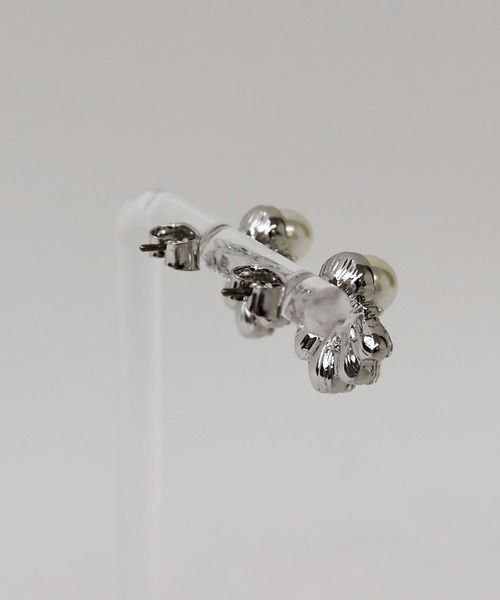 LA MUe（ラミュー）の「【LA MUE】ニッケルフリー ストーン×パール ピアス（ピアス（両耳用）・レディース・シルバー/ゴールド・FREE）」の7枚目の写真