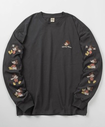 Disney（ディズニー）の「【71】【Disney ディズニー】ミッキーマウス ミニーマウス クルーネック ロングスリーブ Tシャツ 袖プリント&刺繍 ヴィンテージ風 ユニセックス レディース メンズ（Tシャツ/カットソー）」