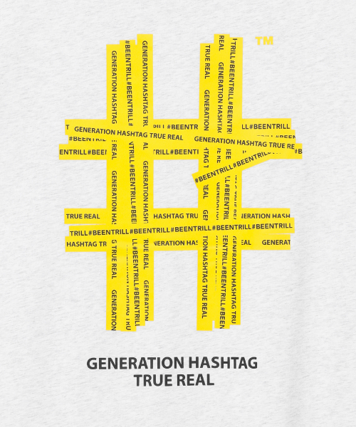 BEENTRILL(ビントリル)の「テーピングハッシュタグオーバーサイズ半袖Tシャツ(アイスグレー)(Tシャツ/カットソー・レディース・その他・2XL/LARGE/X-LARGE/SMALL/MEDIUM)」の2枚目の写真