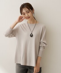 【きれいに体型カバー/8色展開】Aラインシルエットニットプルオーバー