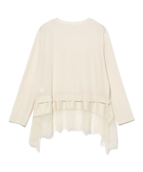 BEAMS HEART(ビームスハート)の「レース付き メッシュ ベロア Tシャツ(Tシャツ/カットソー・レディース・オフホワイト/ブラック・FREE)」の13枚目の写真