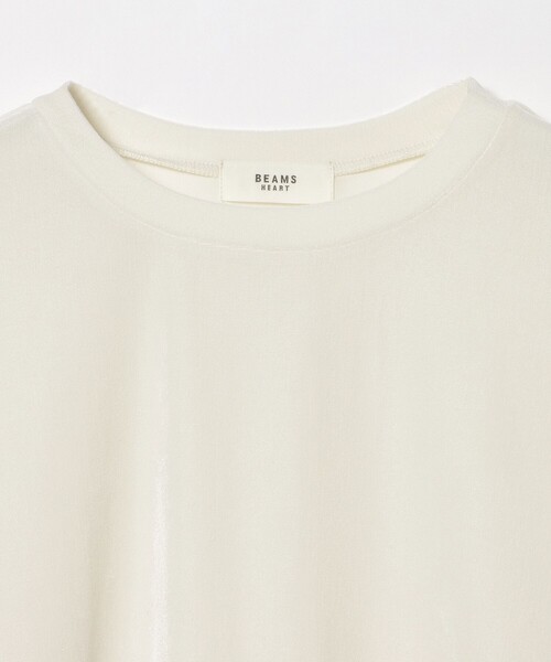 BEAMS HEART(ビームスハート)の「レース付き メッシュ ベロア Tシャツ(Tシャツ/カットソー・レディース・オフホワイト/ブラック・FREE)」の15枚目の写真