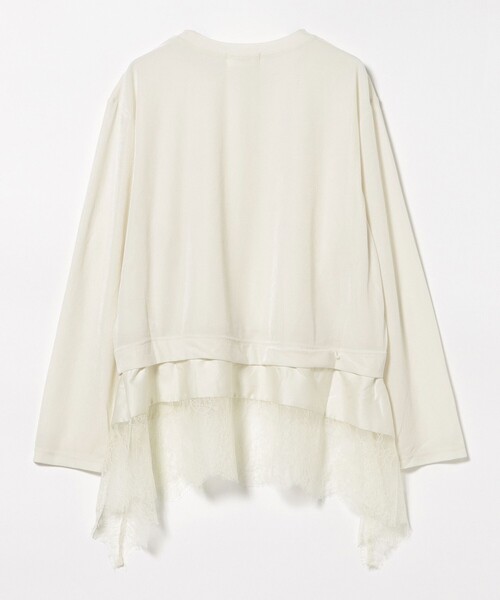 BEAMS HEART(ビームスハート)の「レース付き メッシュ ベロア Tシャツ(Tシャツ/カットソー・レディース・オフホワイト/ブラック・FREE)」の16枚目の写真