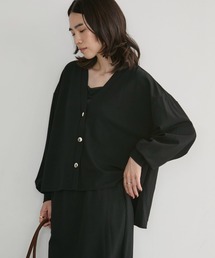 DOUX ARCHIVES（ドゥアルシーヴ）の「【26AW EC先行予約】カットジョーゼットVネックカーディガン（カーディガン/ボレロ）」