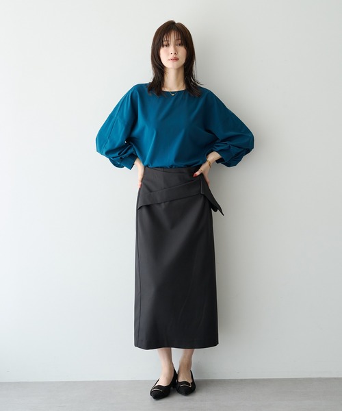 YECCA VECCA(イェッカヴェッカ)の「2wayボリューム袖ブラウス(シャツ/ブラウス・レディース・ダークグリーン/レッド/ストライプ/チャコールグレー・FREE)」の9枚目の写真