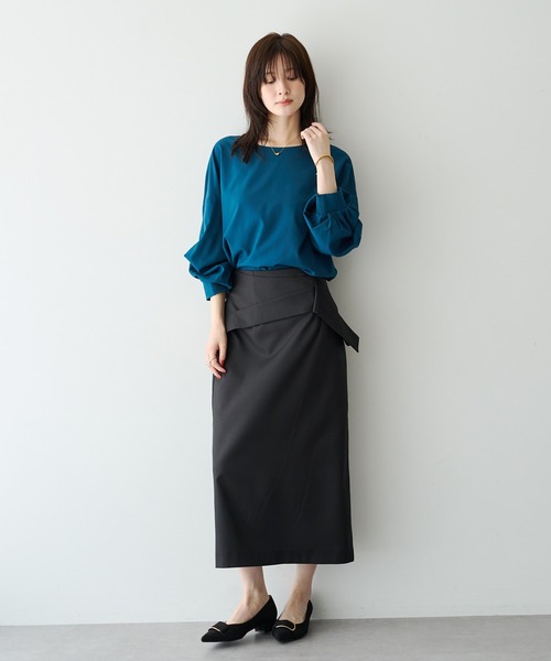 YECCA VECCA(イェッカヴェッカ)の「2wayボリューム袖ブラウス(シャツ/ブラウス・レディース・ダークグリーン/レッド/ストライプ/チャコールグレー・FREE)」の10枚目の写真